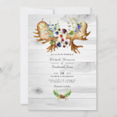 Invitation Code QR de réponse de mariage rustique à l'aquarel (Devant)