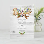 Invitation Code QR de réponse de mariage rustique à l'aquarel (Debout devant)