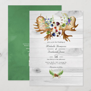 Invitation Code QR de réponse de mariage rustique à l'aquarel