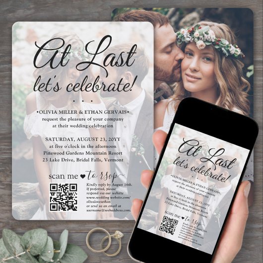 Invitation Code QR de réponse pour la célébration de mariage