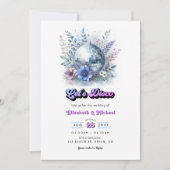 Invitation Code QR de réponse pour le mariage au jardin rétro (Devant)