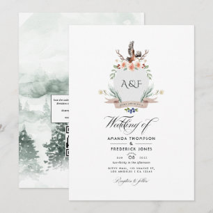 Invitation Code QR de réponse pour mariage au thème de la crê