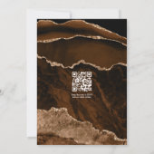 Invitation Code QR de réponse pour mariage en agate marron et (Dos)