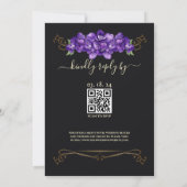 Invitation Code QR de réponse pour mariage en tenue de soirée (Dos)