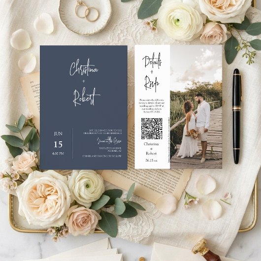 Invitation Code QR de Réponse RSVP pour un Mariage Bohème Min