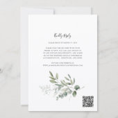 Invitation Code QR de réponse simple pour mariage avec verdur (Dos)