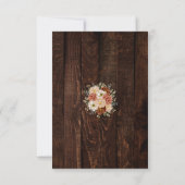 Invitation Code QR de réservation de mariage rustique en bois (Dos)