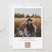 Invitation Code QR de sauvegarde de date Bohème rustique occi (Dos)