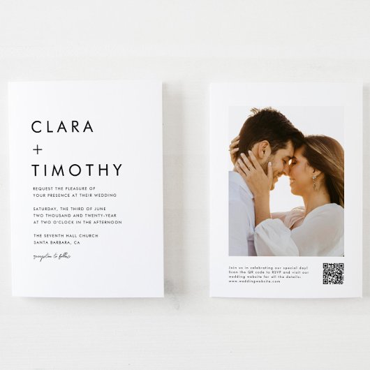 Invitation Code QR de script classique minimal en un seul Mar