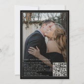Invitation Code QR de script élégant classique photo mariage (Dos)