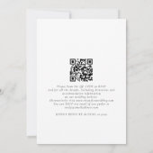Invitation Code QR de script funky Mariage noir blanc (Dos)