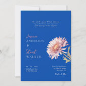 Invitation Code QR de site web de mariage bleu rose moderne (Devant)