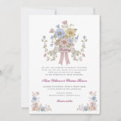 Invitation Code QR de site web de mariage floral simple tout- (Devant)