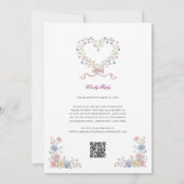 Invitation Code QR de site web de mariage floral simple tout- (Dos)