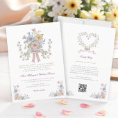 Invitation Code QR de site web de mariage floral simple tout-