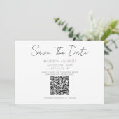 Invitation Code QR de style minimaliste pour la date de sauve (Debout devant)