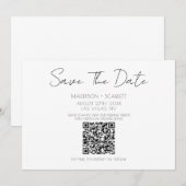 Invitation Code QR de style minimaliste pour la date de sauve (Devant / Derrière)