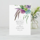 Invitation Code QR de succulente mystique pour RSVP à un mari (Debout devant)