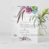 Invitation Code QR de succulentes à l'aquarelle Mariage bohèm (Debout devant)
