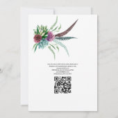 Invitation Code QR de succulentes à l'aquarelle Mariage bohèm (Dos)