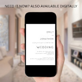 Invitation Code QR de typographie simple Mariage noir et blan