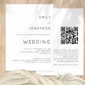 Invitation Code QR de typographie simple Mariage noir et blan