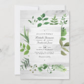 Invitation Code QR de verdure de forêt boisée Mariage rustiqu (Devant)