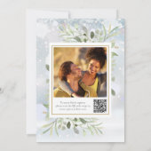 Invitation Code QR de verdure de neige d'hiver Photo de douch (Dos)