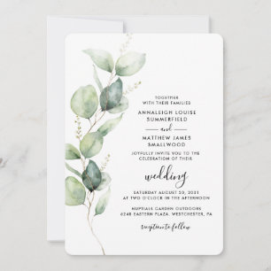 Invitation Code QR de verdure d'eucalyptus Tout en un mariage