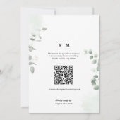 Invitation Code QR de verdure Mariage Party « Pour toujours h (Dos)