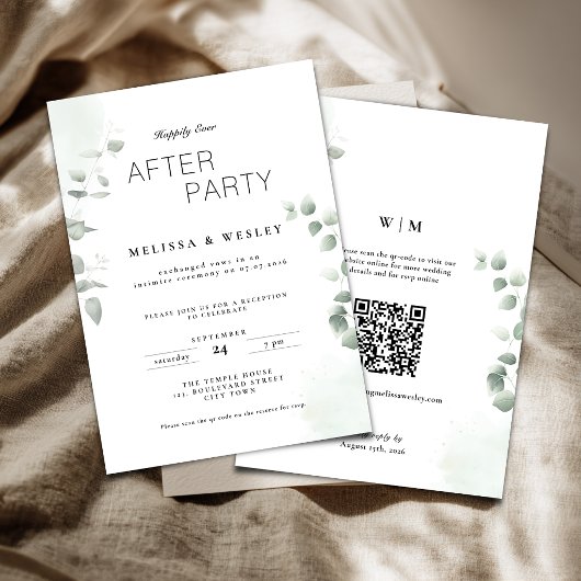 Invitation Code QR de verdure Mariage Party « Pour toujours h