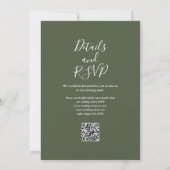 Invitation Code QR de verdure vert olive Mariage Soirée (Dos)