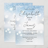 Invitation Code QR d'écriture moderne Flocons de neige Mariag (Devant / Derrière)