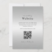 Invitation Code QR dégradé d'argent moderne tout en un Mariag (Dos)