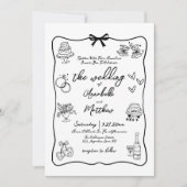 Invitation Code QR Dessiné à la Main Mariage Fantaisiste (Devant)
