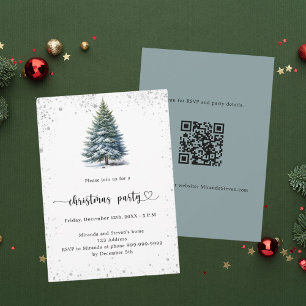 Invitation Code QR dessiné à la main par l'arbre de Noël
