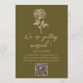 Invitation Code QR dessiné à la main Prairie Florale Mariage (Dos)