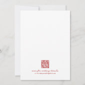 Invitation Code QR Dessiné à la Main Rouge Mariage Fantaisist (Dos)