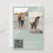 Invitation Code QR destination de mariage côtier plage (Dos)