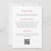 Invitation Code QR Dinosaure Rose Bébé Fille Shower pour Bébé (Dos)