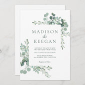 Invitation Code QR d'invitation de mariage à la verdure d'euc (Devant / Derrière)