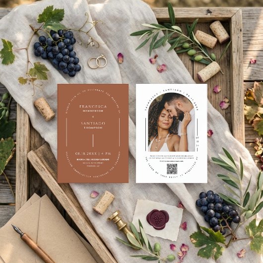 Invitation Code QR d'invitation de mariage automnal à l'arche