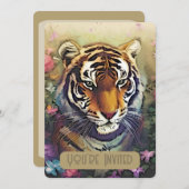 Invitation Code QR d'invitation Fleur de Tigre (Devant / Derrière)