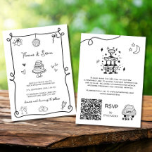 Code QR Doodle main tiré Whimsical
