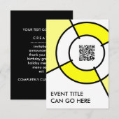Invitation code QR du bullseye jaune (Devant / Derrière)