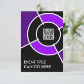 Invitation code QR du bullseye mauve (Debout devant)