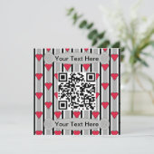 Invitation Code QR du coeur noir, rouge et blanc amusant et f (Debout devant)