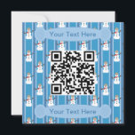 Invitation Code QR du détective Blue Snowman amusant et fanta<br><div class="desc">Amusants et fantaisie : Des icônes amusantes sur un arrière - plan de rayures pour un effet plus formel. Faites la promotion de votre bureau, de votre entreprise et de vos produits, d'un événement communautaire, d'un rassemblement d'église ou même d'une famille. Le code QR facilite la liaison à votre site...</div>