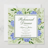 Invitation Code QR du dîner de répétition Blue Hydrangea (Devant)