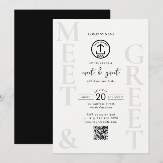Invitation Code QR du logo de l'événement de dîner de réseaut (Devant / Derrière)